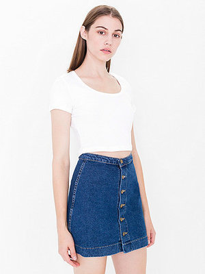 ボタンフロント デニムA-ライン スカート