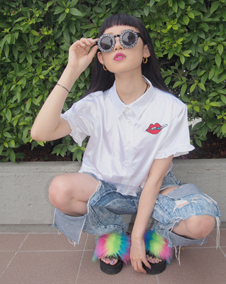 サテンシャツTOPS