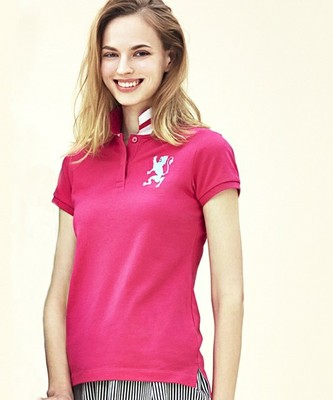 [GIORDANO]ライオン刺繍ナンバリング半袖ポロシャツ