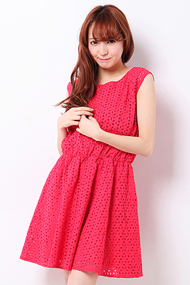 モチーフレースワンピ