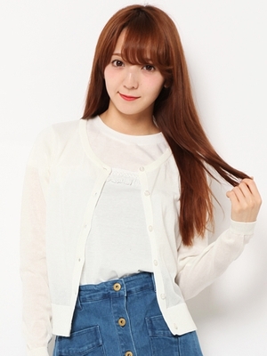 すかしニットカーデ