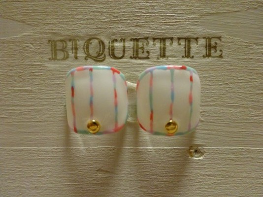 再販《ネイルチップ♡》ペディチップ*カラーボーダー♡