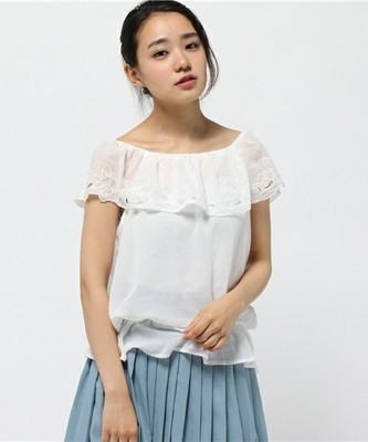 2WAY刺繍オフショルプルオーバー