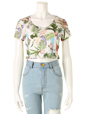 バード三角スタッズショートT