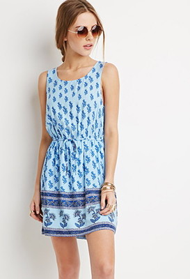 クリスクロスバックフラワーワンピース