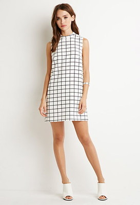 グリッドパターンシフトワンピース