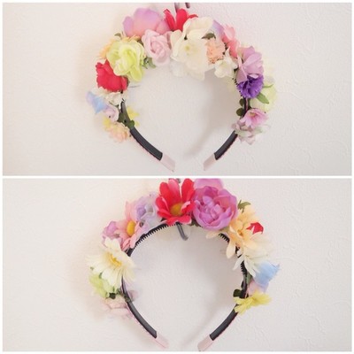 フラワーカチューシャ(rosepink,purple,white)