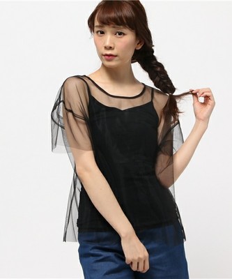 Ray BEAMS / チュールシアークルーネック