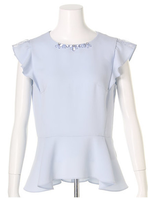 洗えるペプラムブラウス