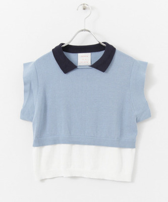 SENSE OF PLACE ブロッキングニットポロシャツ