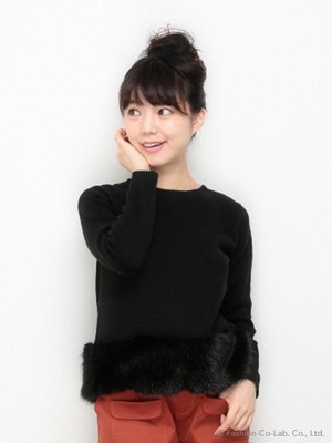 裾フェイクファープルオーバー