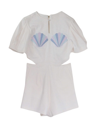 shell peplum rompers