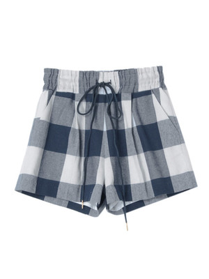 WIDEギンガムチェックショートパンツ