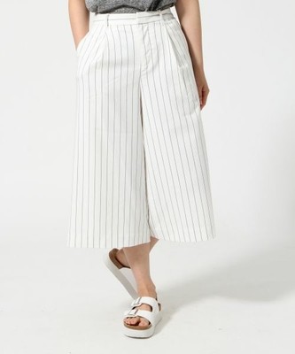 ストライプワイドクロップドパンツ