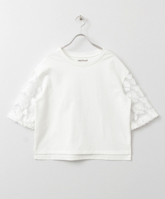 ミニ裏毛袖レースプルオーバー