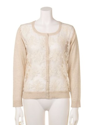 [Salon de Balcony]綿モダールxレースカーディガン