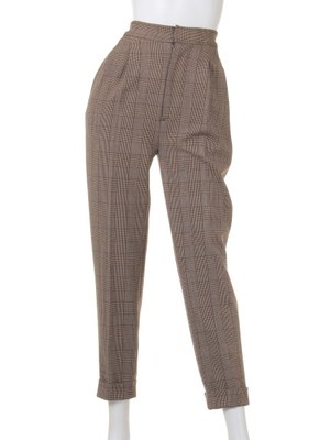 [Balcony and Bed]グレンチェックテーパードパンツ