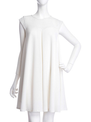 メッシュレースフレアワンピース