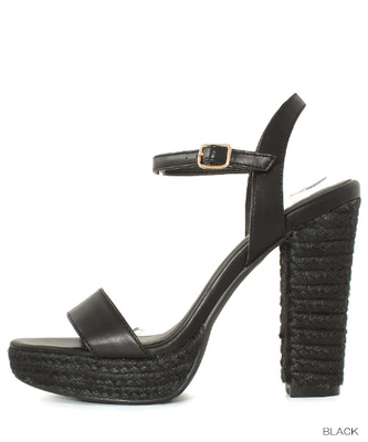 ジュートヒールワンストラップサンダル