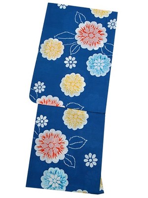 京都きもの町オリジナル浴衣セットNo.5 青 絞り花