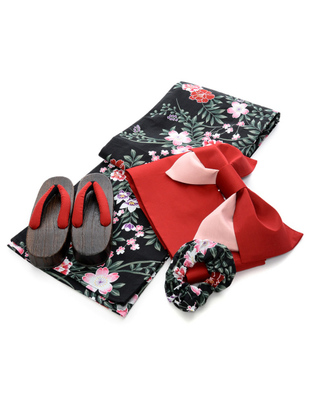 [5点セット]モダン花柄浴衣