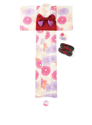 4点セットラメ入り大花柄浴衣