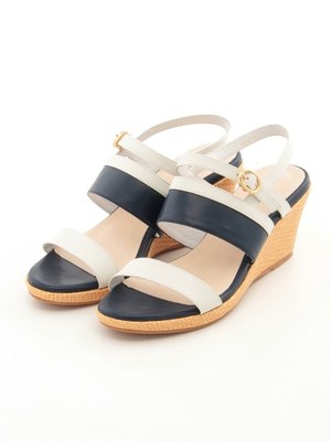 牛革カラーブロックサンダル