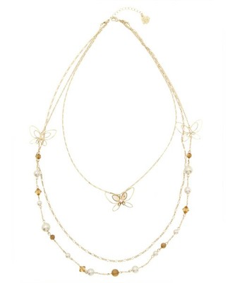 蝶透かしロングネックレス