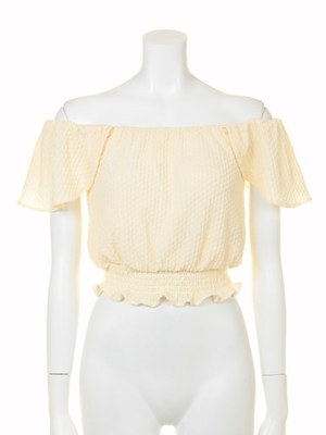 ポコポコオフショルトップス