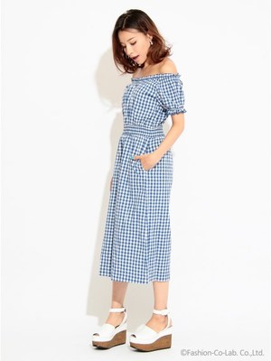 snidel (スナイデル) チェックオフショルガウチョパンツ