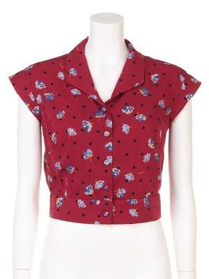 オリジナルドットフラワーブラウス