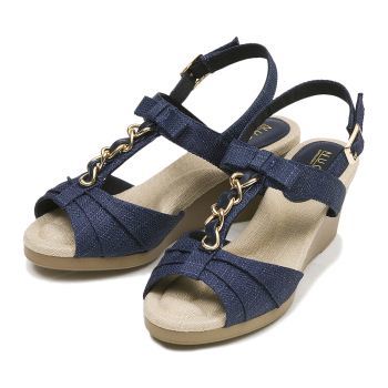 ≪FITサンダル≫ 【NUOVO】 FT T-ST 6 フィットTストラップサンダル NE60111 ヒール6cm 15SM NAVY S(22.5-23)