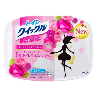 花王 トイレクイックルAROMAエッセンシャルローズの香り本体 10枚
