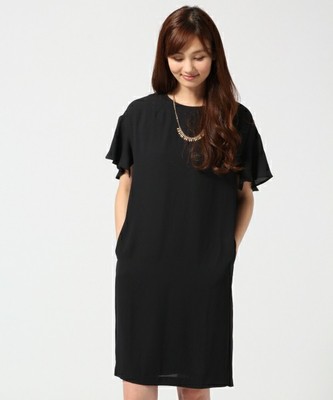 ソデフリルサックワンピ半袖/GLOBAL WORK