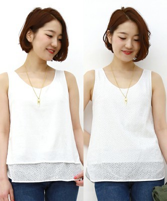 リバーシブルレースタンク