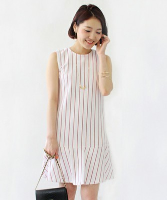 ストライプカットワンピース