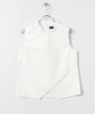 衿フリルスリットブラウス