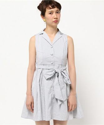 ストライプシャツワンピース