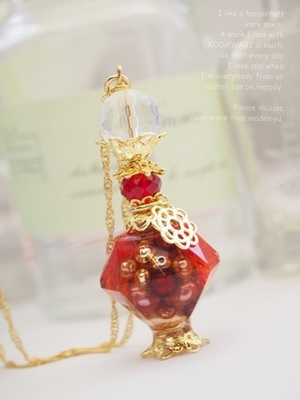 ネックレス 　パフュームボトル 「ミニジュエル/クリアレッド 」