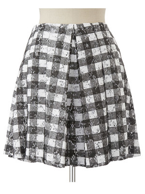 Oレースチェックキュロットパンツ