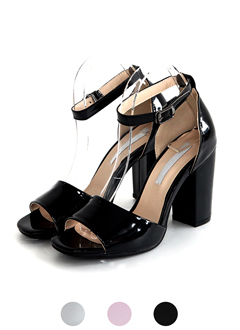 オープントゥエナメルストラップヒール・全3色・s44685