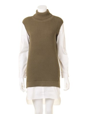 [Balcony and Bed]柄編みシャツ付ワンピース