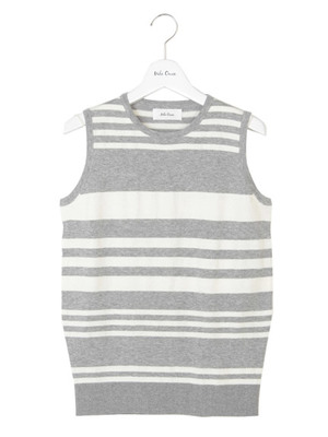 ニットボーダーセットアップベスト