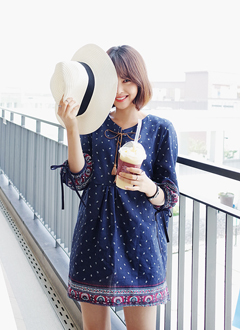 エスニックプリントミニワンピース・全2色・t42805