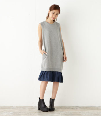 ミニ裏毛レイヤードOP