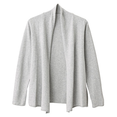 オーガニックコットン強撚UVカットストールカーディガン 婦人M・杢グレー
