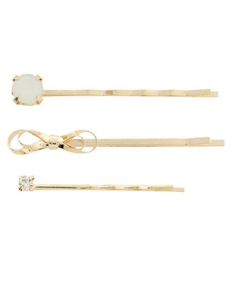 ビジュー×メタリックリボンヘアピンセット