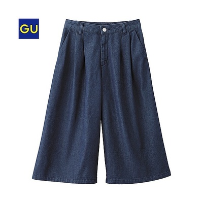 デニムタックガウチョパンツ