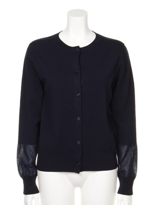 シースルークルーカーディガン