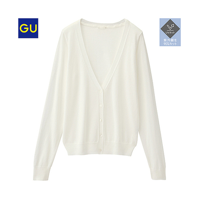 (GU)UVカットVネックカーディガン(長袖)A